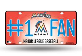 Rico Industries - Miami Marlins #1 Fan Metal Auto License Tag Car Truck Wall - Multi