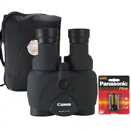 Canon - 10x30 IS II Image Stabilized Binoculars with 2X AA Battery and Charger - Black