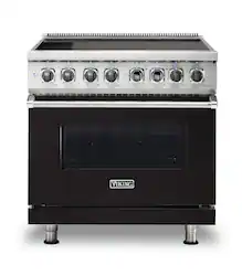 Viking - 5 Series 5.6 Cu. Ft. Freestanding Electric Induction Range - Onyx - Front_Zoom