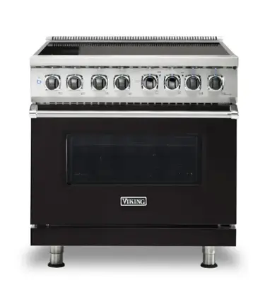 Front. Viking - 5 Series 5.6 Cu. Ft. Freestanding Electric Induction Range - Onyx.