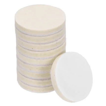 Front. Unique Bargains - 10pcs Wool Felt Polishing Pads, 2 Inch Buffing Wheel Polish Pad Hook & Loop for Car Glass Plastic Metal Stone - white.