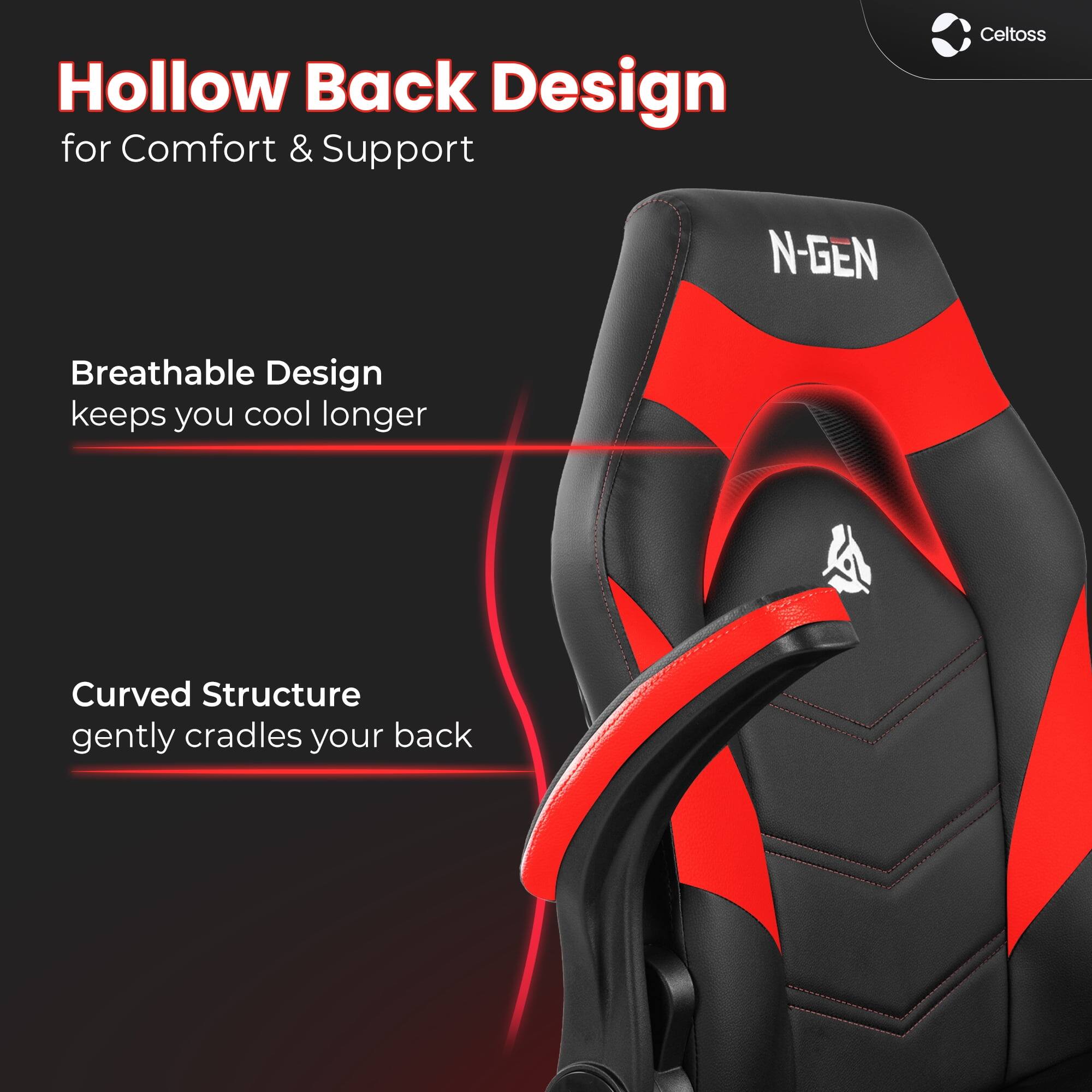 Hollow Back Design for Comfort & Support

Breathable Design keeps you cool longer

Curved Structure gently cradles your back