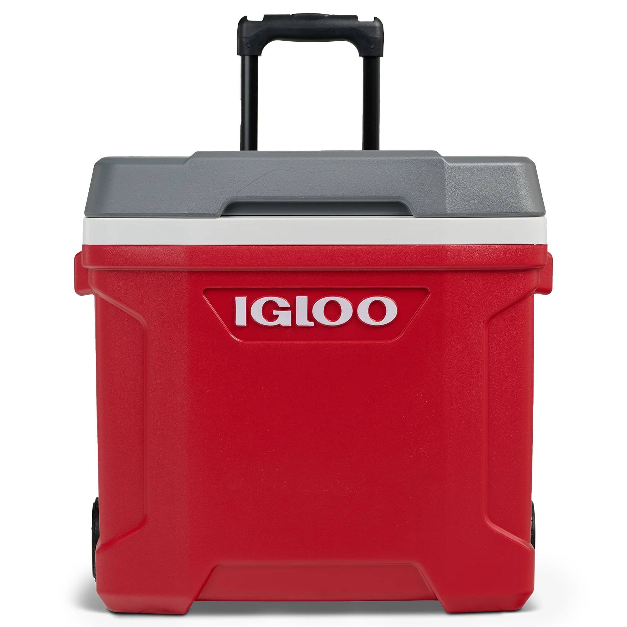Front. Igloo - IGLOO Latitude 30 Qt Roller Cooler, Red - Red.
