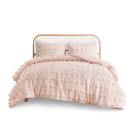 Gracie Mills - Eloise Clip Jacquard Comforter Set - Pink