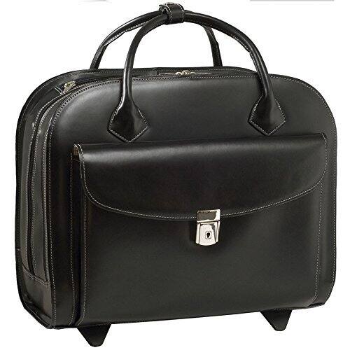 Alt View 5. McKleinUSA - Laptop Briefcase Wheeled Roller Case Granville 15.4-inch Notebook Leather ABS Shell - Black.