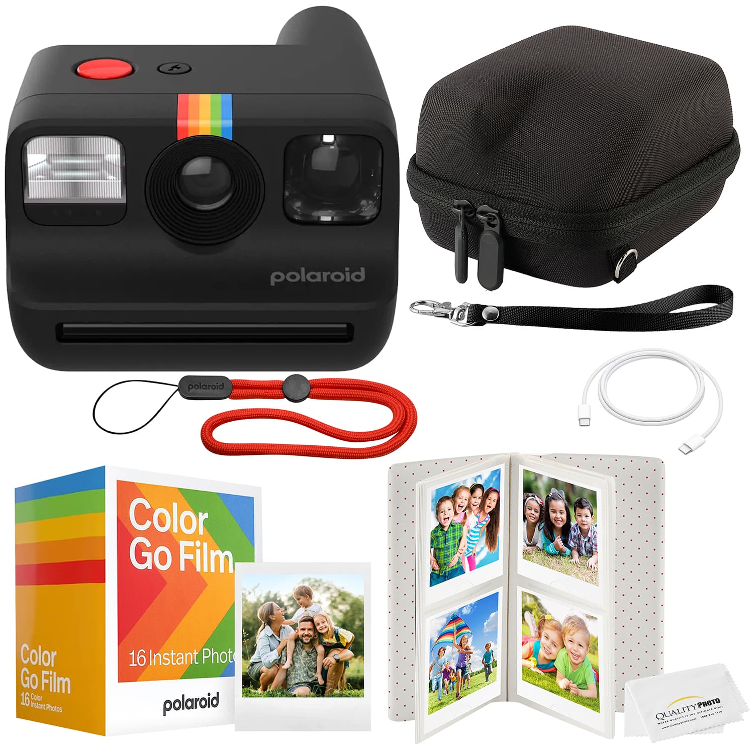 Polaroid - Go Instant Camera Bundle - Film, Case, Album & Quality Photo Cloth