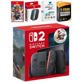 Switch 2 + Mario Kart World Bundle with Street Fighter 6, Extra Joy-Cons, MightySkins Code and 1 CPS Year - Nintendo Switch 2