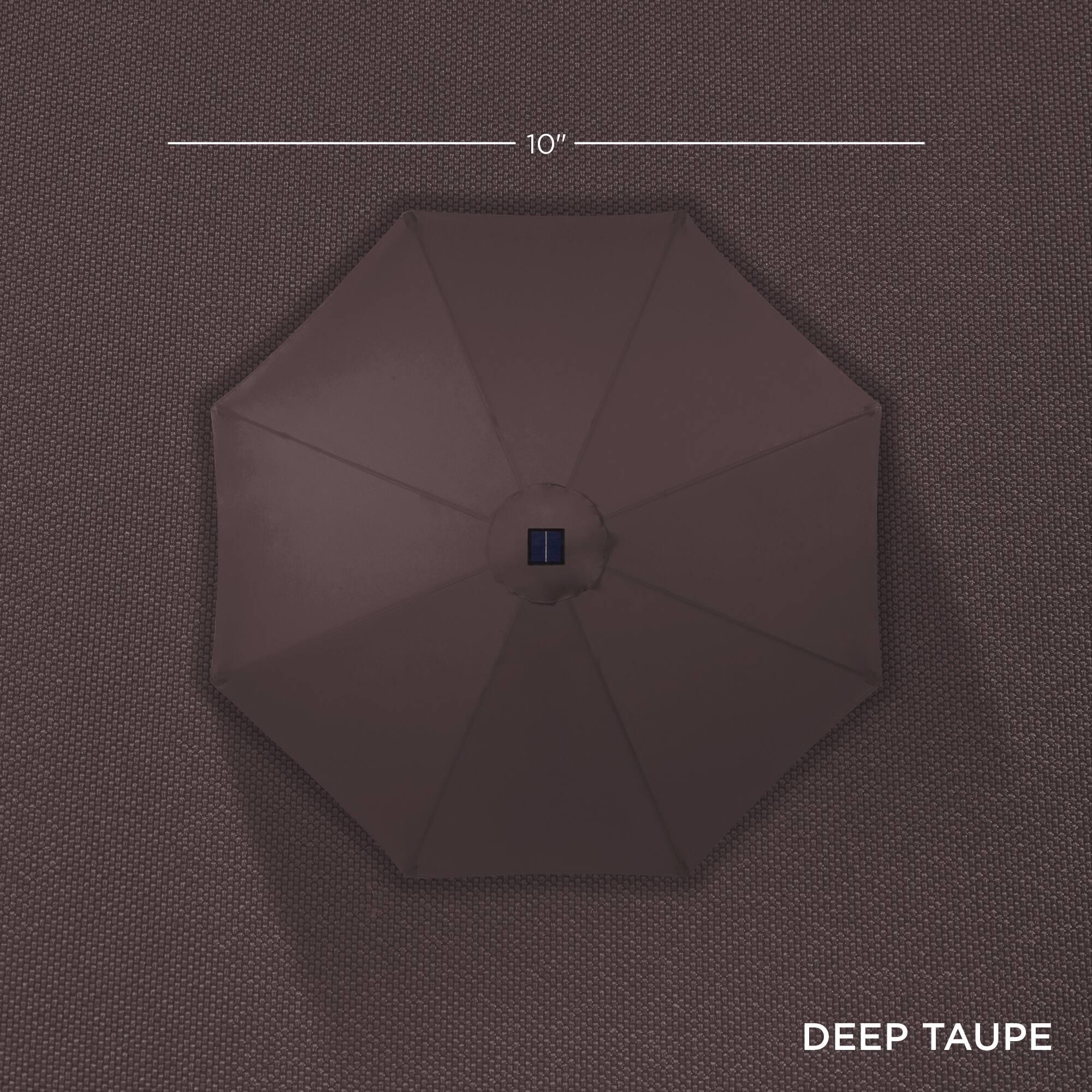 The corrected text is: "10" DEEP TAUPE."
