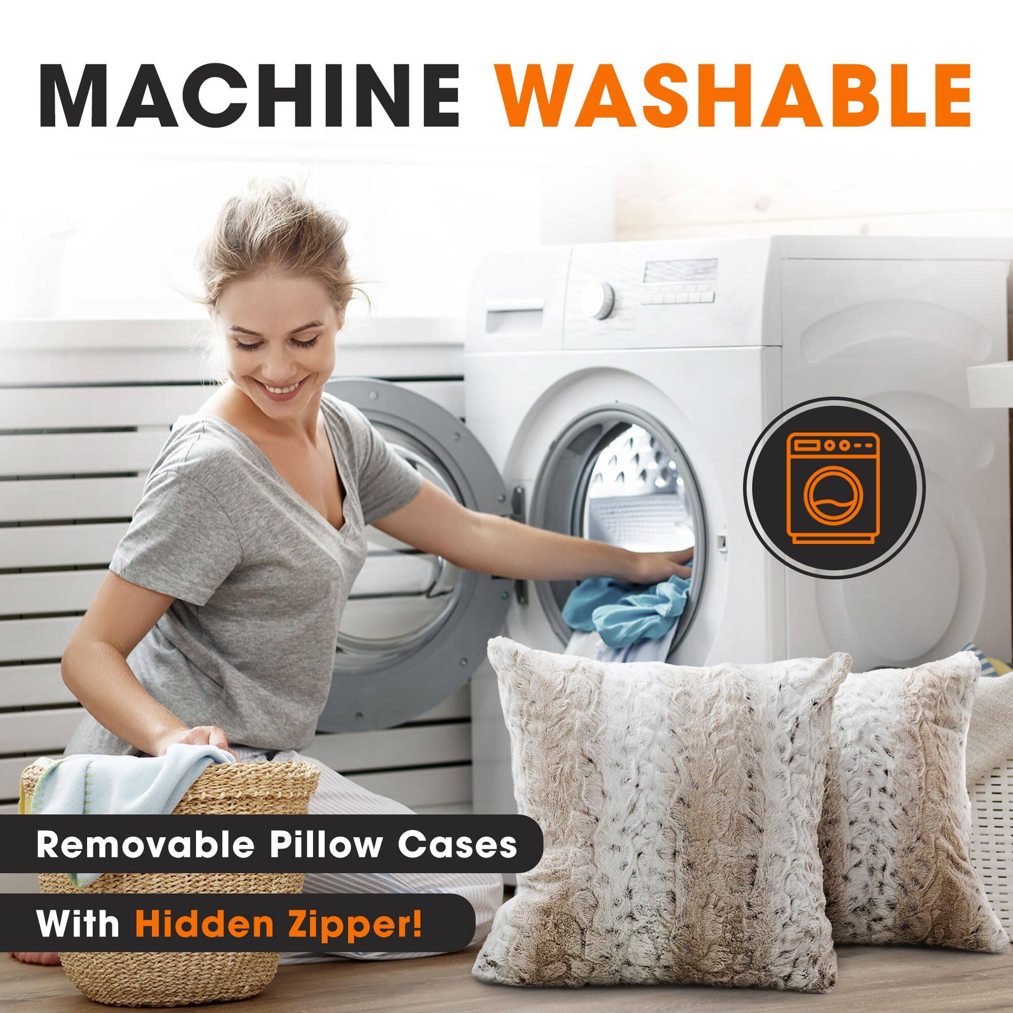MACHINE WASHABLE

Removable Pillow Cases

With Hidden Zipper!