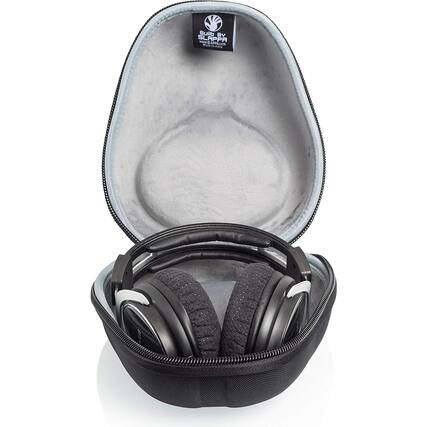 Front. ACJPR - Full-Sized Hard Shell Headphone Case – Duro-Shock xEVA, Ballistic Nylon, Protective Storage for Over-Ear Headphones.