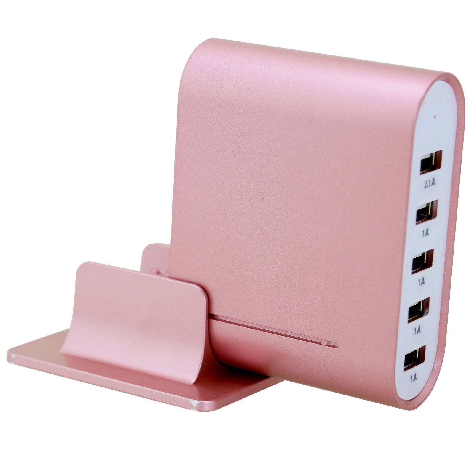 Alt View 4. Trexonic - Trexonic 7.1 Amps 5 Port Universal USB Compact Charging Station in Rose Gold Finish - Rose Gold.