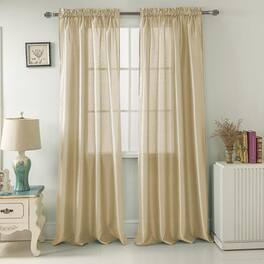 RT Designers Collection - Nikki Premium Rod Pocket Curtain Panel 54" x 90" - Beige