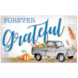 Fan Creations - Los Angeles Chargers 11" x 19" Forever Grateful Sign - White
