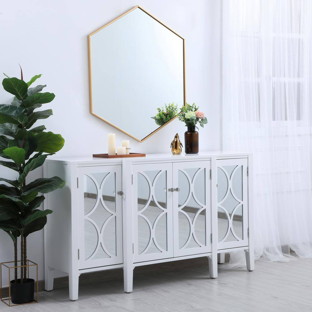 Alt View 9. Elegant Decor - Metal frame hexagon mirror 38 inch in Brass - Brass.