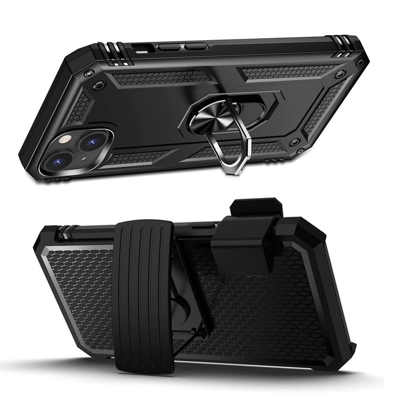 Alt View 13. SaharaCase - Military Kickstand Series Case for Apple iPhone 14 Plus - Black.