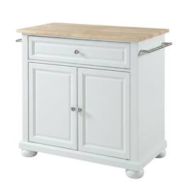 Crosley Furniture - Alexandria Wood Top Portable Kitchen Island/Cart - White
