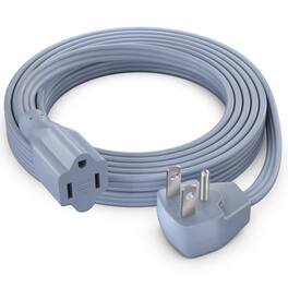 Maximm - Extension Cord Heavy Duty (10 Ft) Flat Wire 3-Prong Flat Plug, 14 AWG Power Cord - UL Certified - Gray