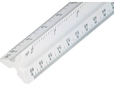 Alt View 1. Staedtler - Staedtler Mars 12" Imperial/Metric Triangular Architect Scale, White (987 19-31BK) - White.
