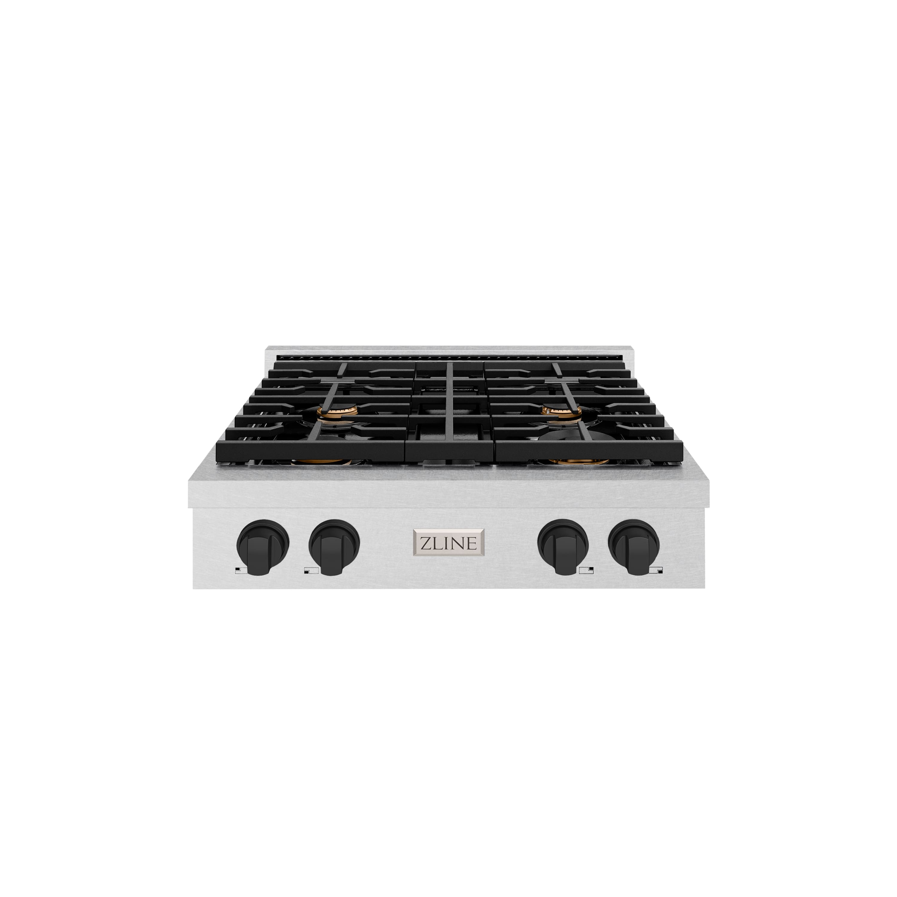 ZLINE - 30 in. Autograph Paramount Gas Rangetop with Black Accents (SRTSZ-30-MB) - Stainless Steel - Front_Zoom