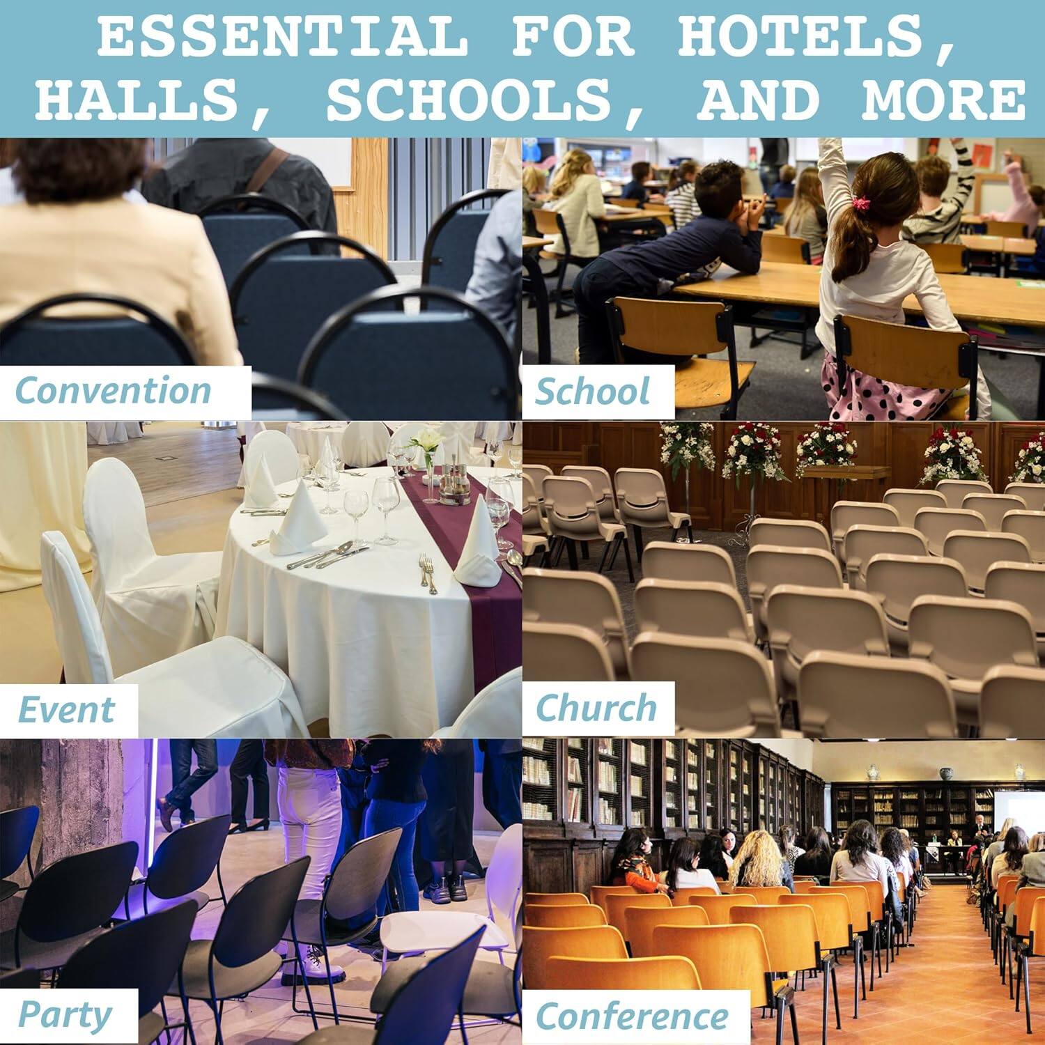 ESSENTIAL FOR HOTELS, HALLS, SCHOOLS, AND MORE Convention School Event Church Party Conference