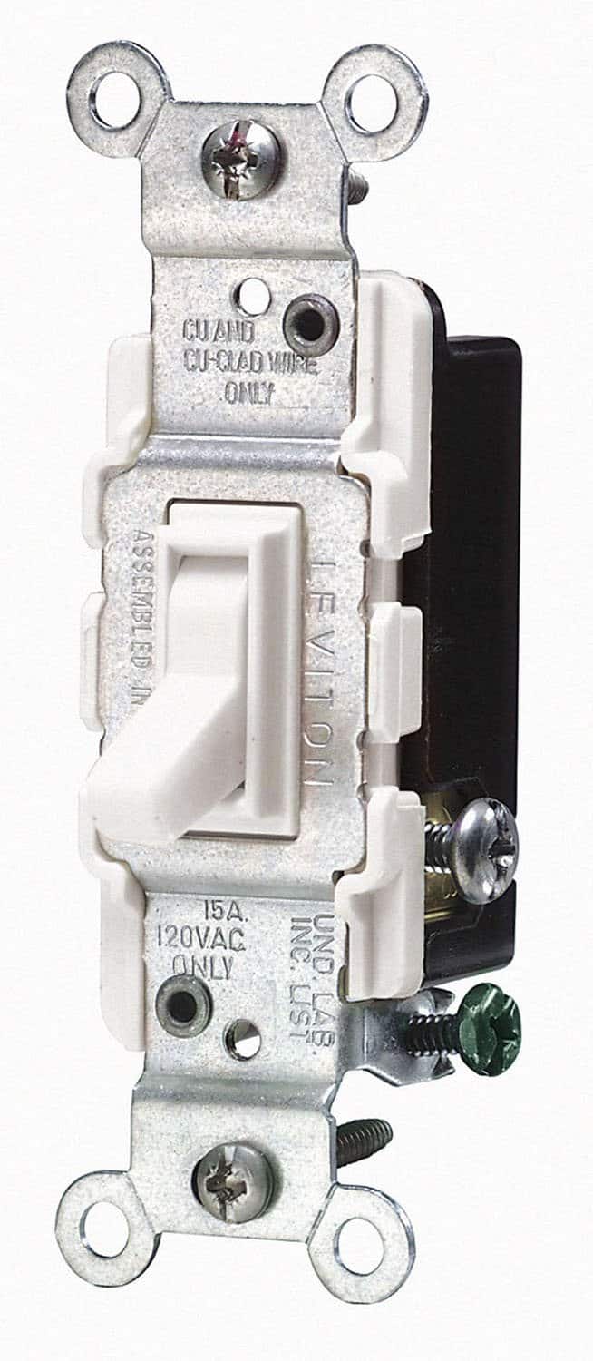Leviton - R01CS120-2I 1-Pole Grounded Toggle Switch, 20A 120V, Commercial Spec Grade - Ivory