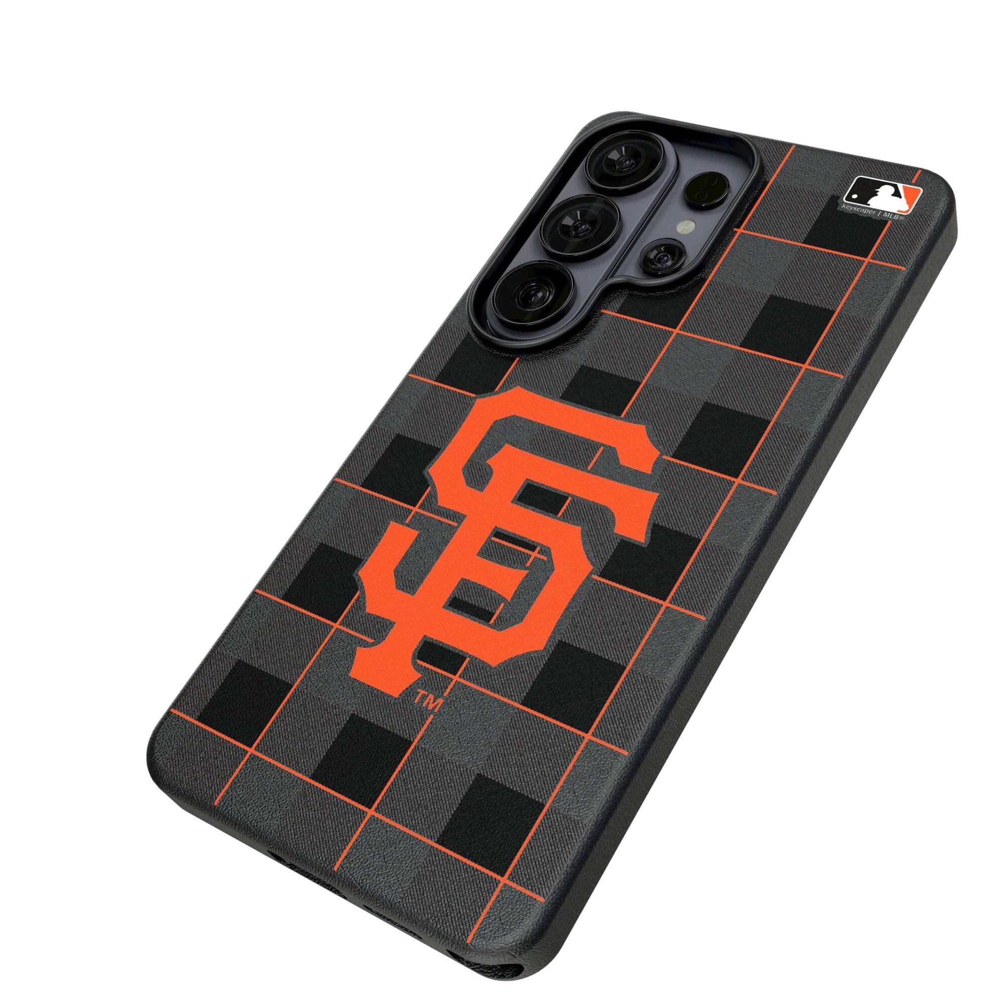 Alt View 1. Keyscaper - San Francisco Giants Plaid Galaxy Magnetic Bump Case - S25 Ultra - Black.