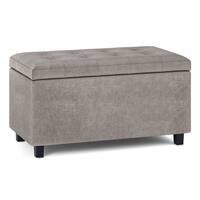 Simpli Home - Cosmopolitan Storage Ottoman - Distressed Grey Taupe - Front_Zoom
