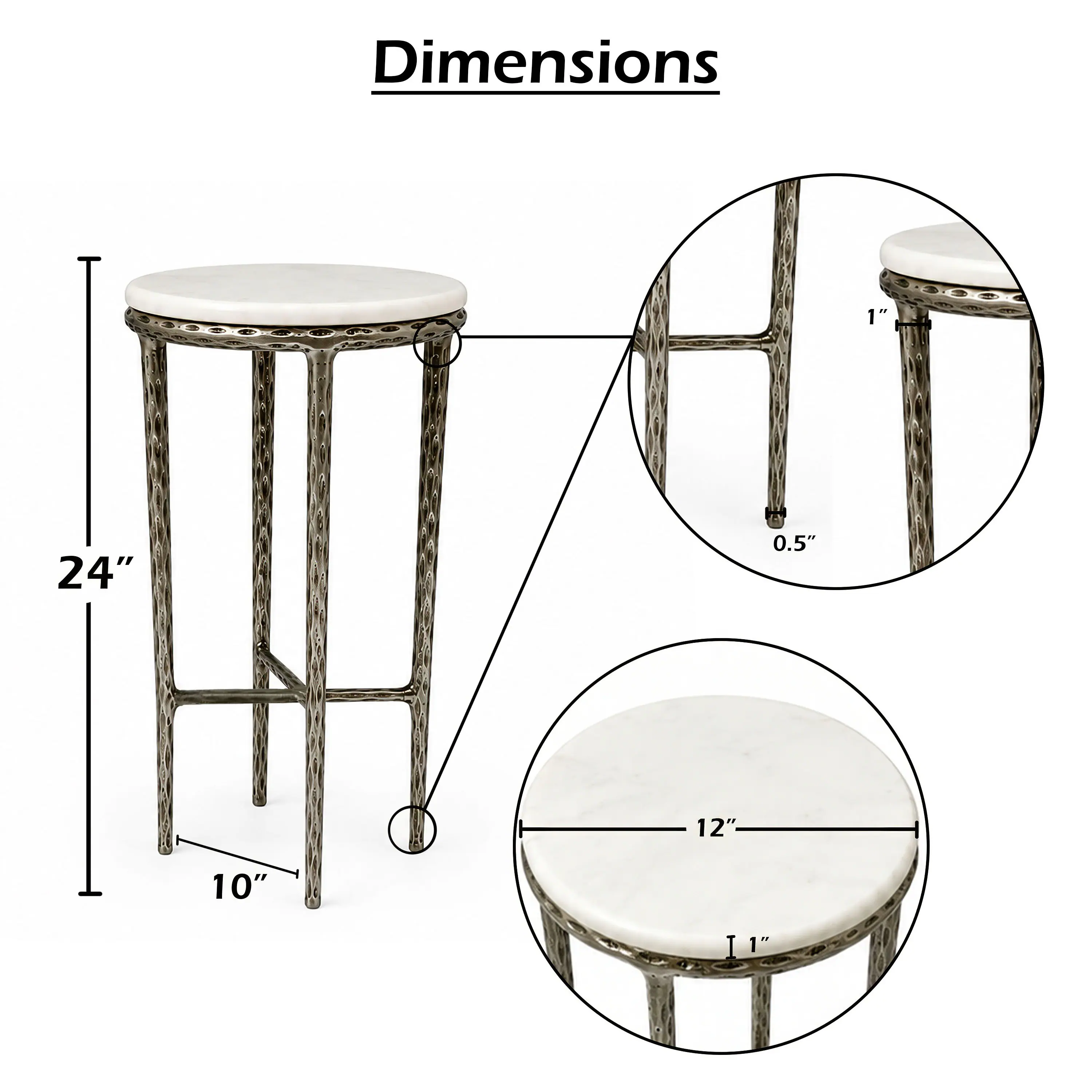 Dimensions: 1" x 24" x 0.5" x 12" x 10" x 1"