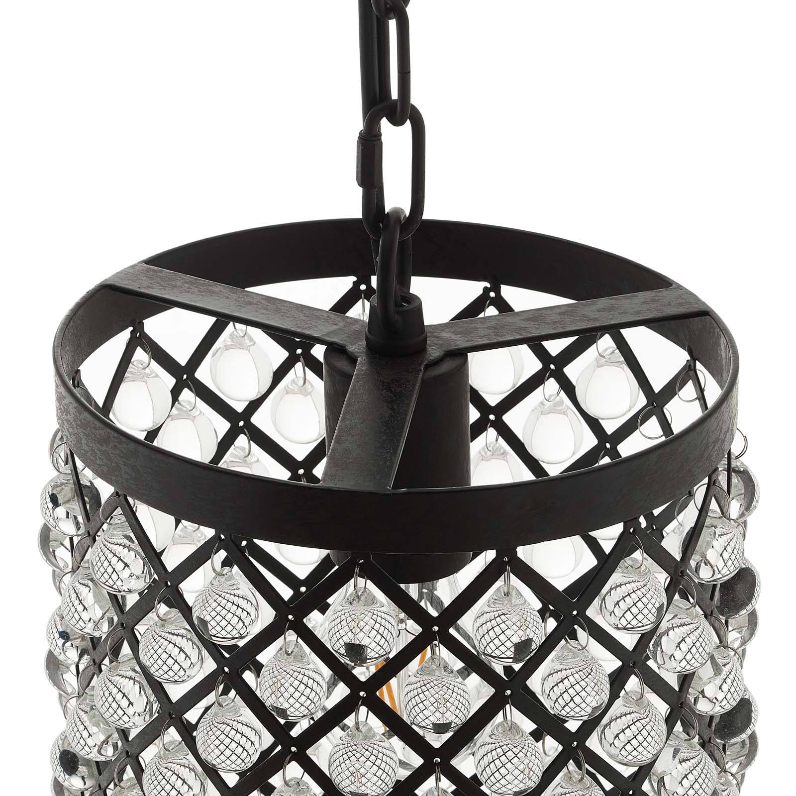 Back. Modway - Reflect Glass and Metal Pendant Chandelier by Modway - Black.