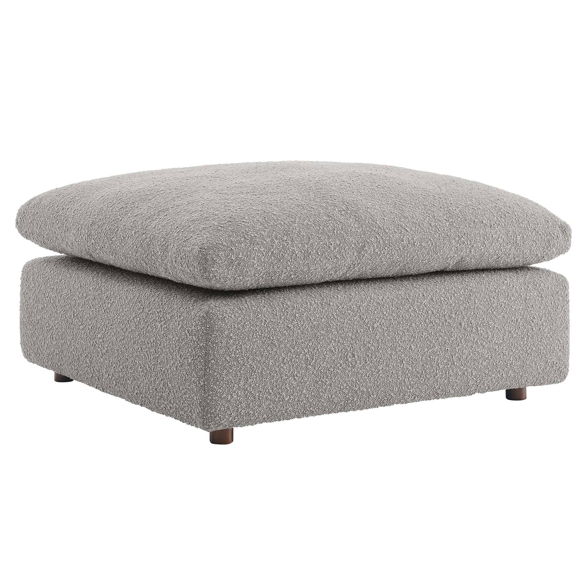 Angle. Modway - Commix Down Filled Overstuffed Boucle Fabric Ottoman by Modway - EEI-6258-LGR.