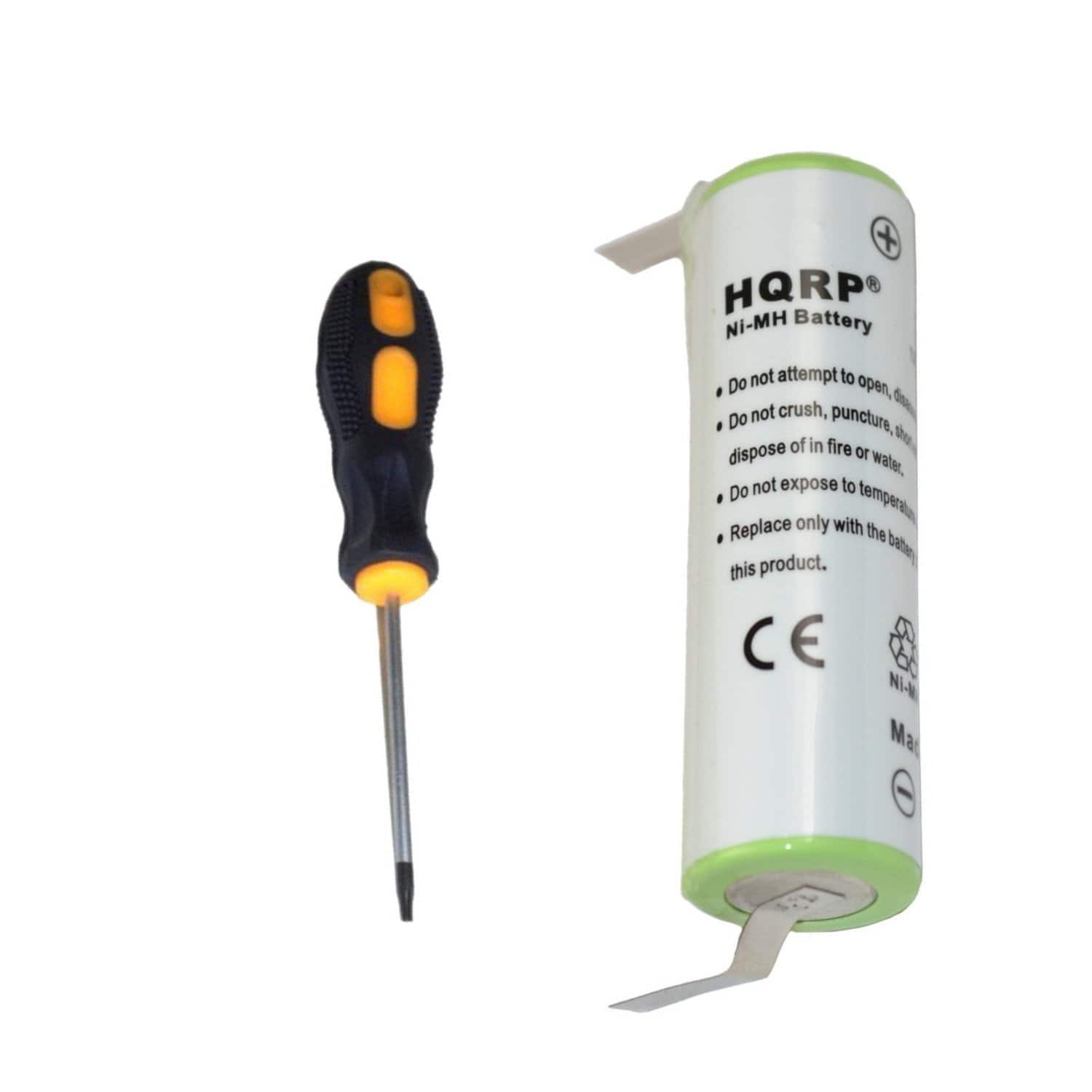 HQRP - Battery for Philips Norelco T3000 T6000 T7000 T7500 T800 T860 G380 Shaver 10336 4822-138-10336 49x14mm + Screwdriver