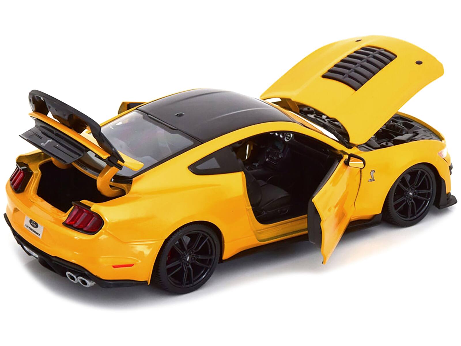 Left. Maisto - 2020 Ford Mustang Shelby GT500 Yellow with Black Top "Special Edition" 1/18 Diecast Model Car by Maisto - Yellow With Black.