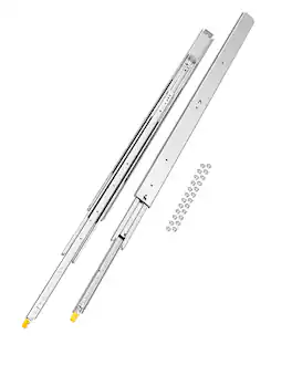 VEVOR - 1 Pair Full Extension Drawer Slides 18 20 22 28 30 32 36 38 40 44 48 52 56 60 in, 500 lbs Load Capacity Locking Drawer - Silver