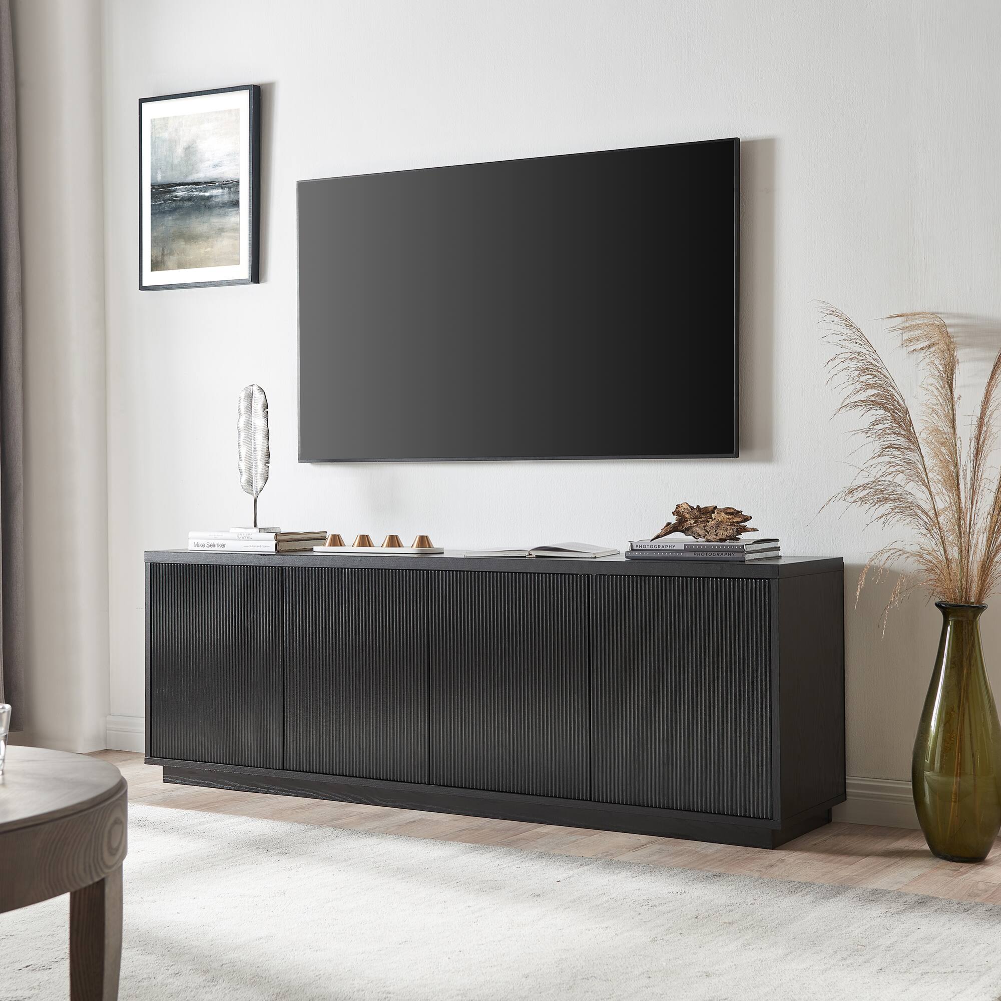 Alt View 1. Camden&Wells - Hanson TV Stand for Most TVs up to 75" - Black Grain.