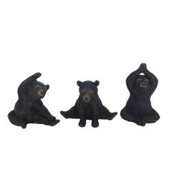 FC Design - 4-PC Set 4.5"H Yoga Bear Figurine Statue Office Desk Tabletop Home Decor Gift - Multi-Color