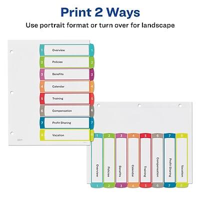 Print 2 Ways  
Use portrait format or turn over for landscape

1. Overview  
2. Policies  
3. Benefits  
4. Calendar  
5. Training  
6. Compensation  
7. Profit Sharing  
8. Vacation