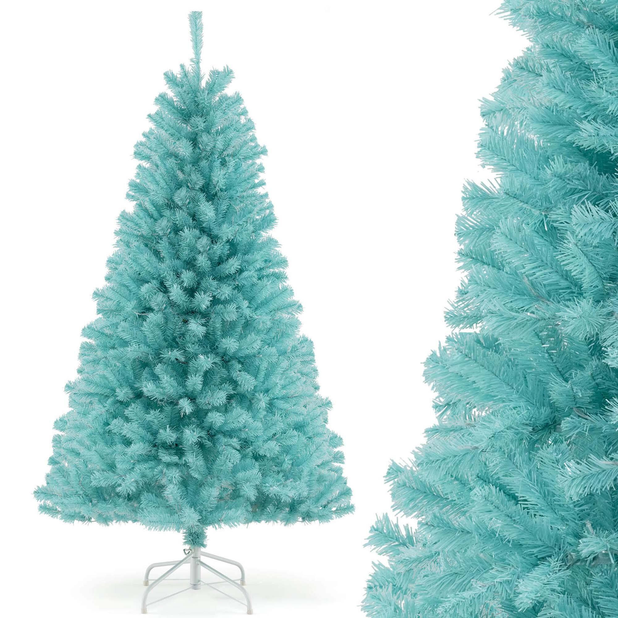 Alt View 9. Costway - Costway 6 FT Artificial Xmas Tree with 758 Branch Tips 280 Warm White LED Lights - Blue.