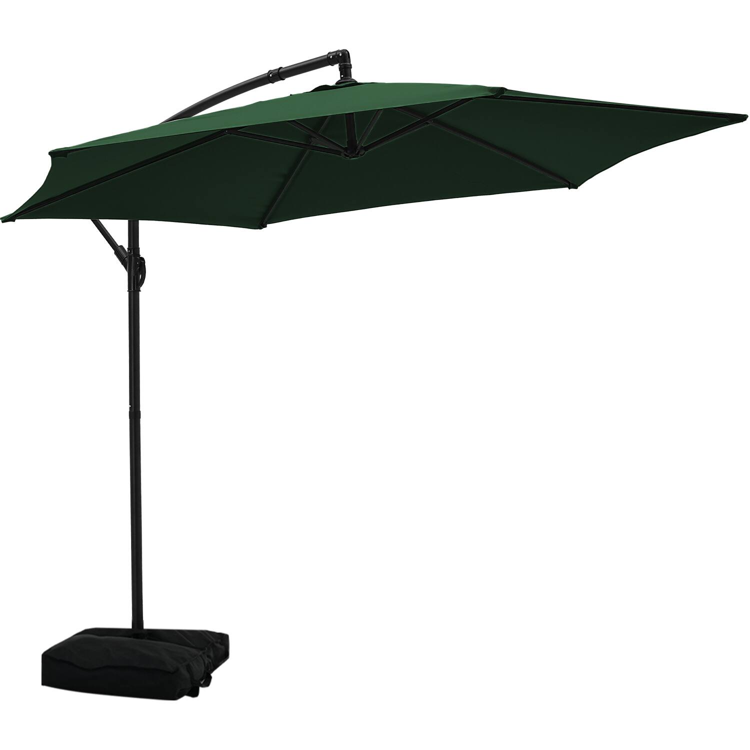 Back. Ainfox - Ainfox 10FT Outdoor Patio Yard Offset Umbrella with Cross Base for Market,Garden,Deck,Backyard,Pool - green.