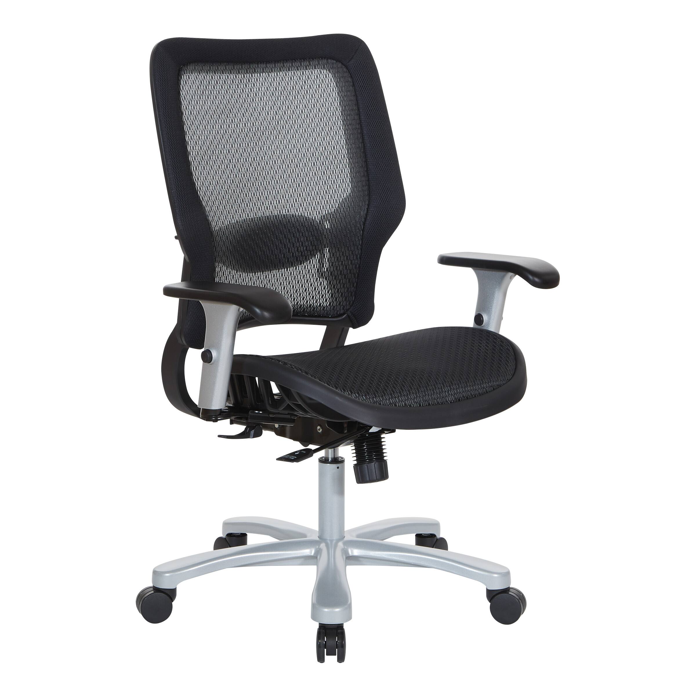 Angle. Office Star Products - Air Grid Seat/Back Big & Tall Chair - Black.