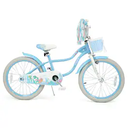 Costway - 20 Inch Girls Bike, Kids Bicycle with Removable Basket, Streamers, Hand Brake - Blue