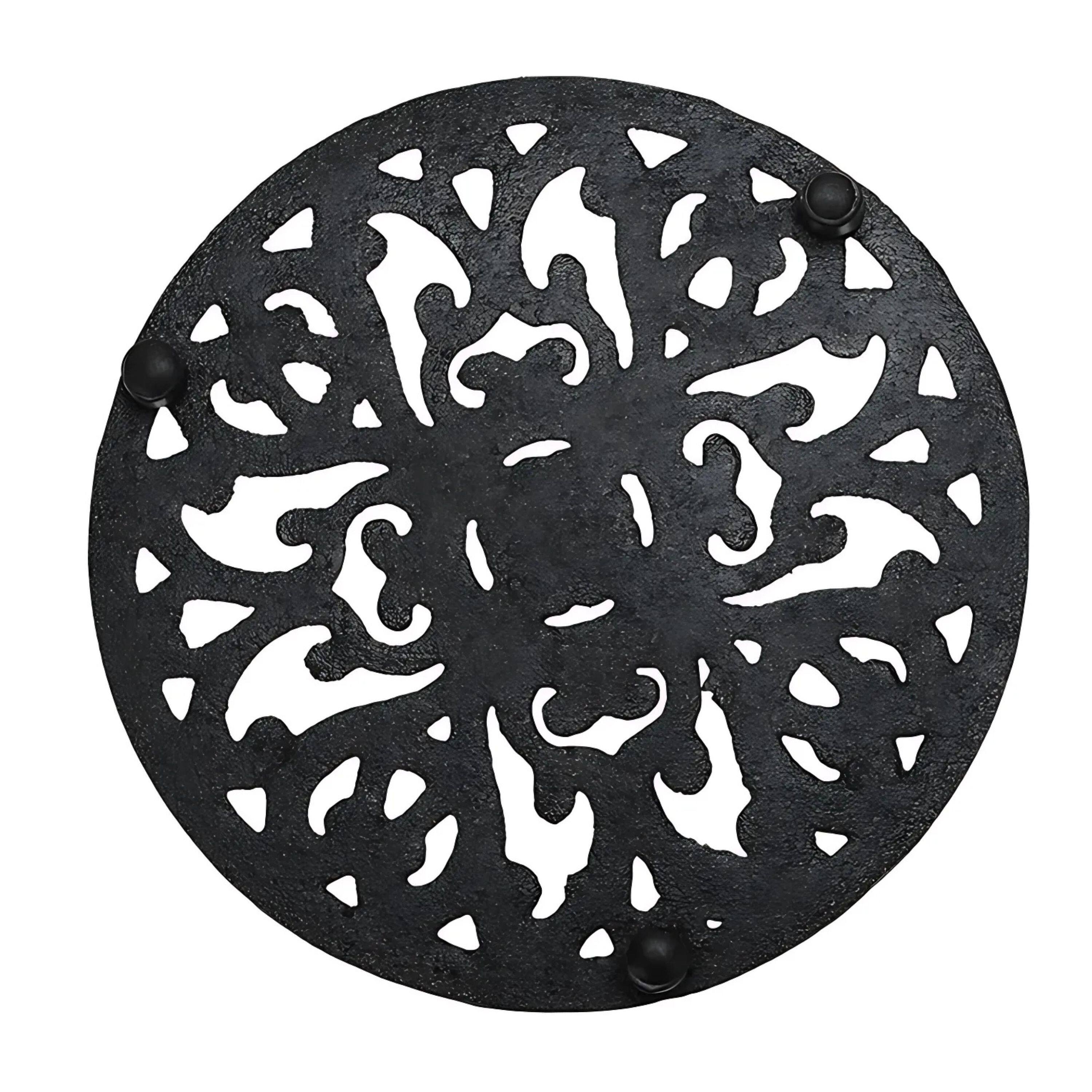 Angle. Kitcheniva - Heavy Duty Cast Iron Trivet – Heat Resistant 6.7” Round Hot Pot & Pan Holder.