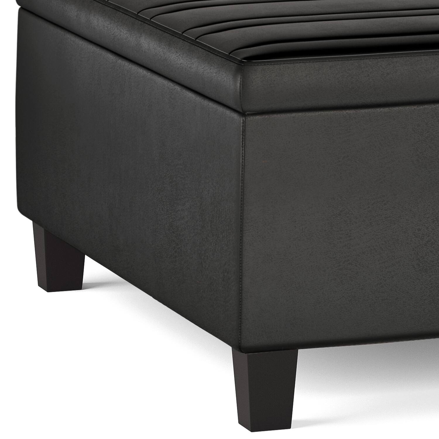 Alt View 14. Simpli Home - Ellis Coffee Table Storage Ottoman - Distressed Black.