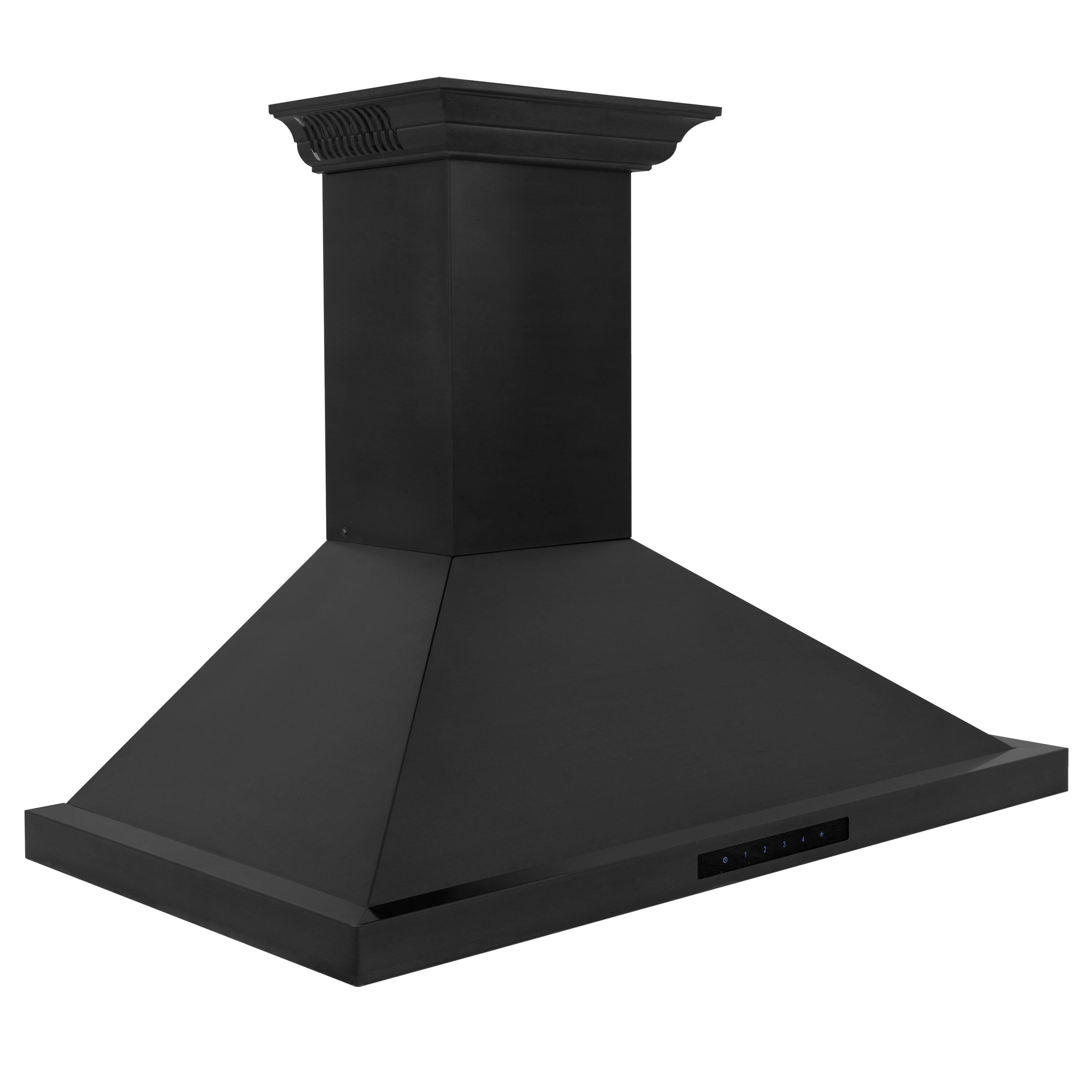 Left. ZLINE - 30 in. ZLINE CrownSound™Ducted Vent Wall Mount Range Hood in Black Stainless Steel with Built-in Bluetooth Speakers - Black Stainless Steel.