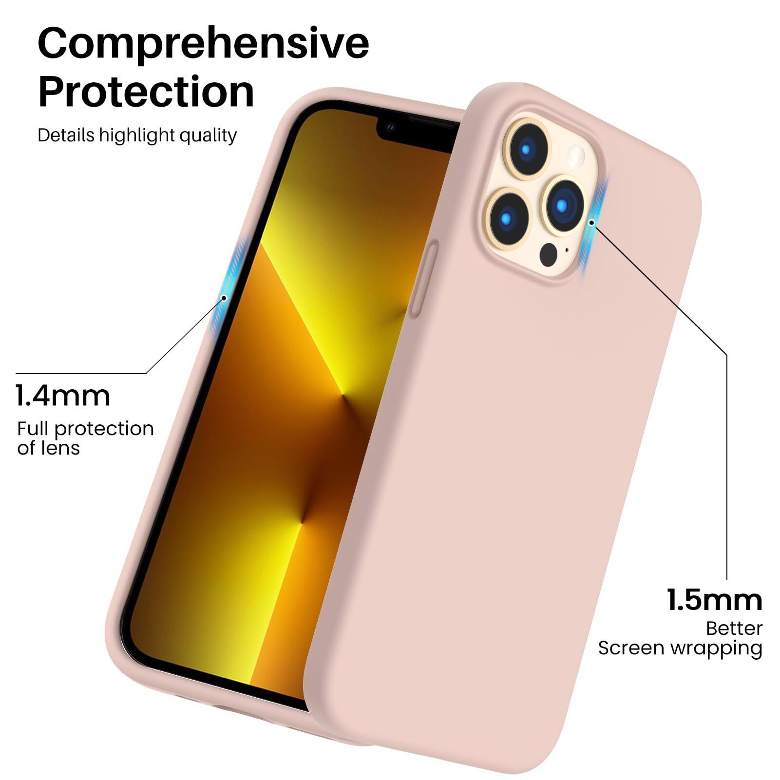 Comprehensive Protection
Details highlight quality
1.4mm Full protection of lens
1.5mm Better Screen wrapping
