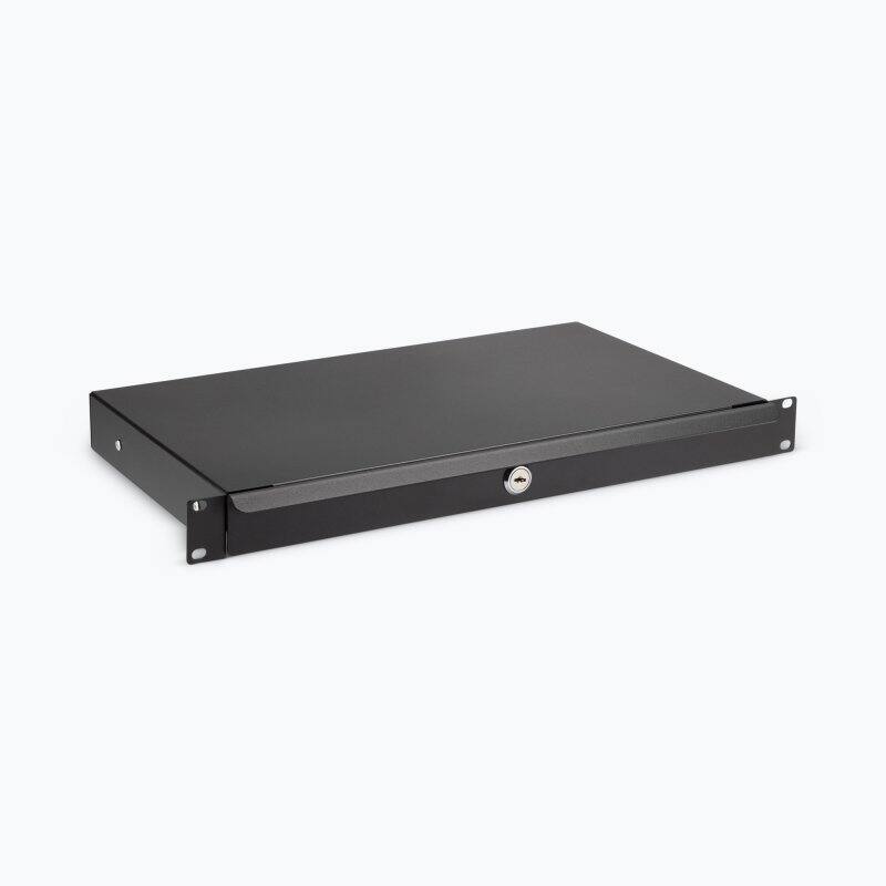 Front. On Stage Stands - On-Stage Locking Rack Drawer, 1U (RDL1000) - Black.