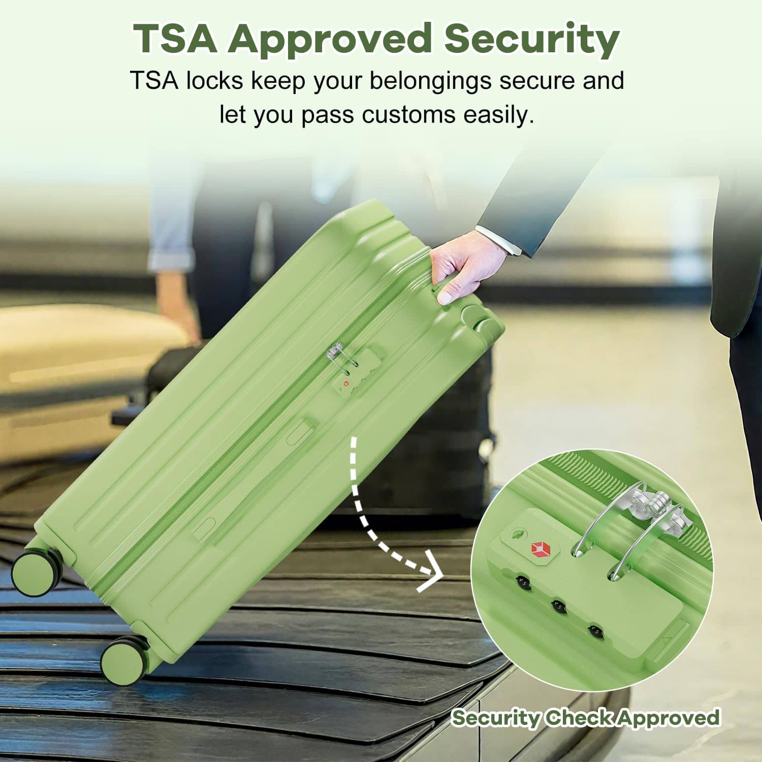 Brick Attic 24 Inch Suitcases, Checked Luggage with TSA Lock, PC