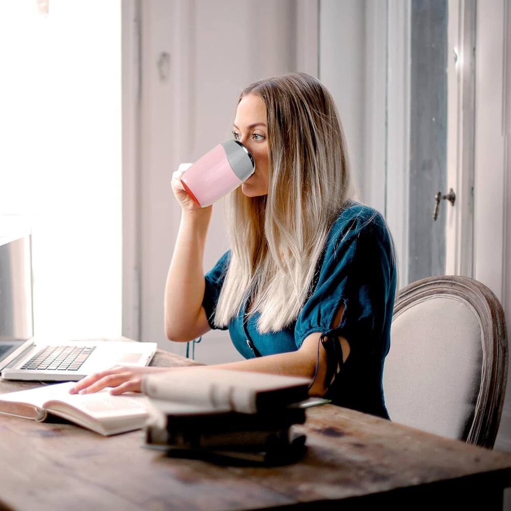 Alt View 2. Schertz - Self-Stirring Coffee Mug, Rechargeable, Magnetic, Stainless Steel - pink.
