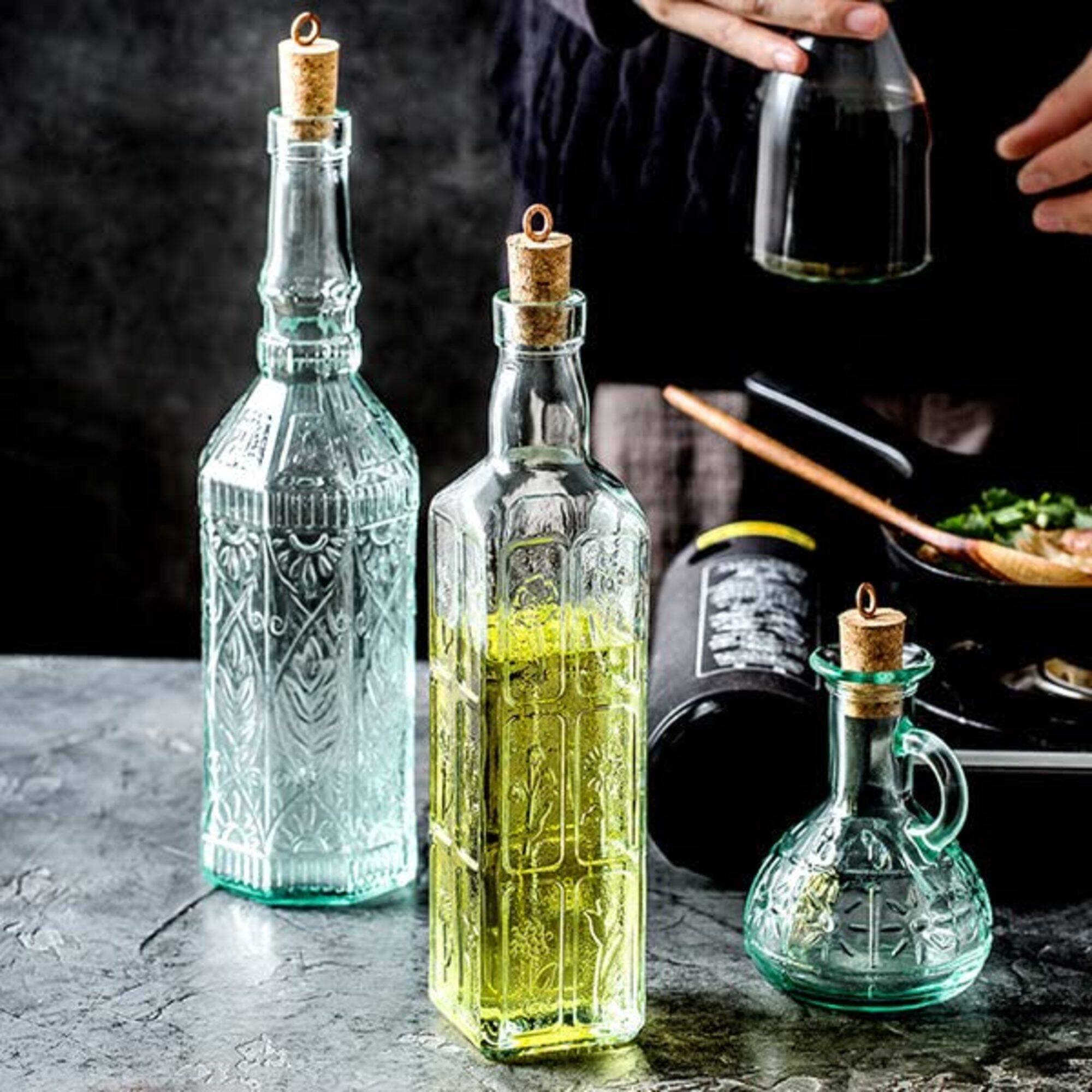 Back. Bormioli Rocco - Bormioli Rocco Country Home Fiesole Glass Bottle, 24 Oz Clear Embossed - Clear.