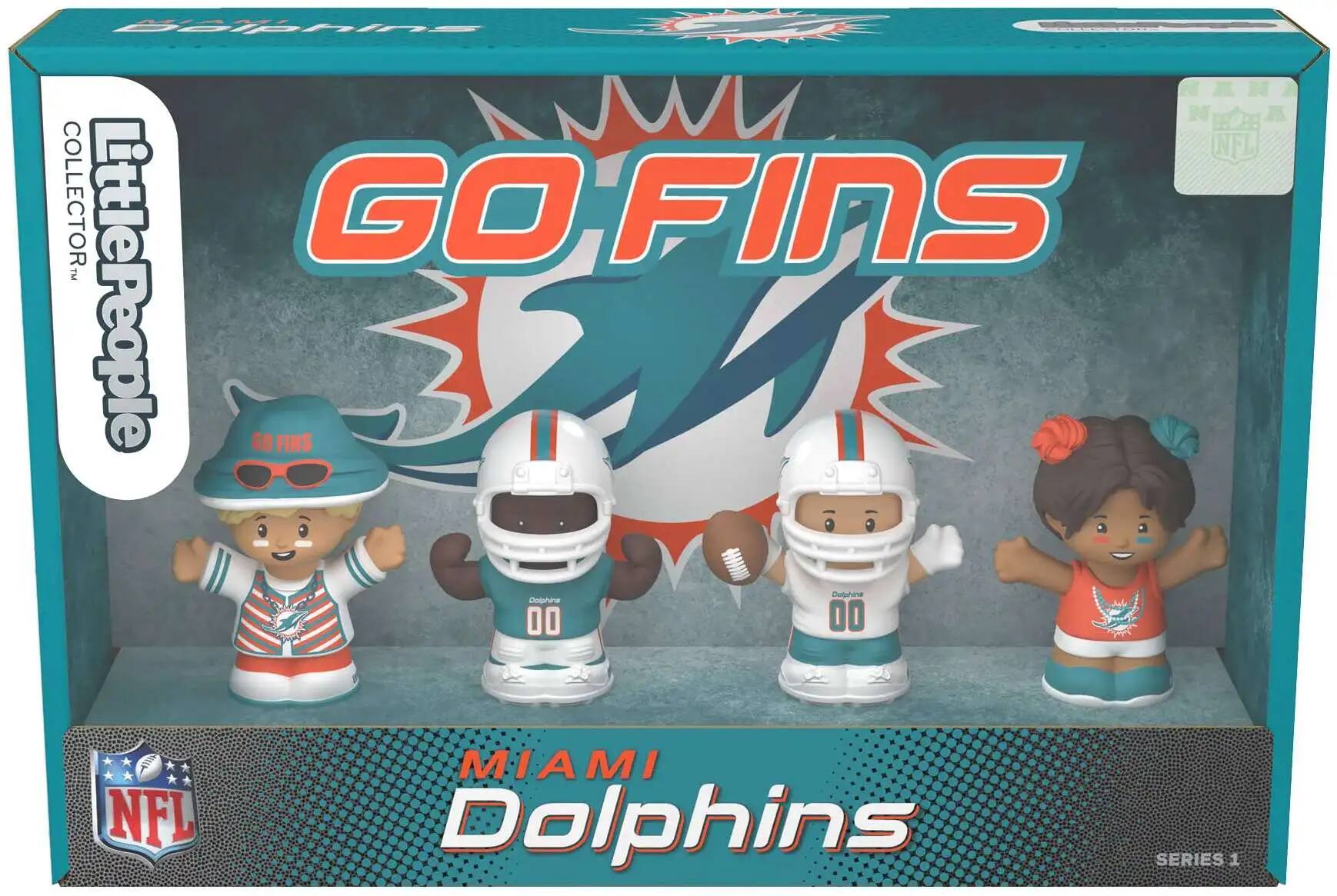 Fisher Price - Little People x NFL Collector Miami Dolphins Figure 4-Pack - Blue