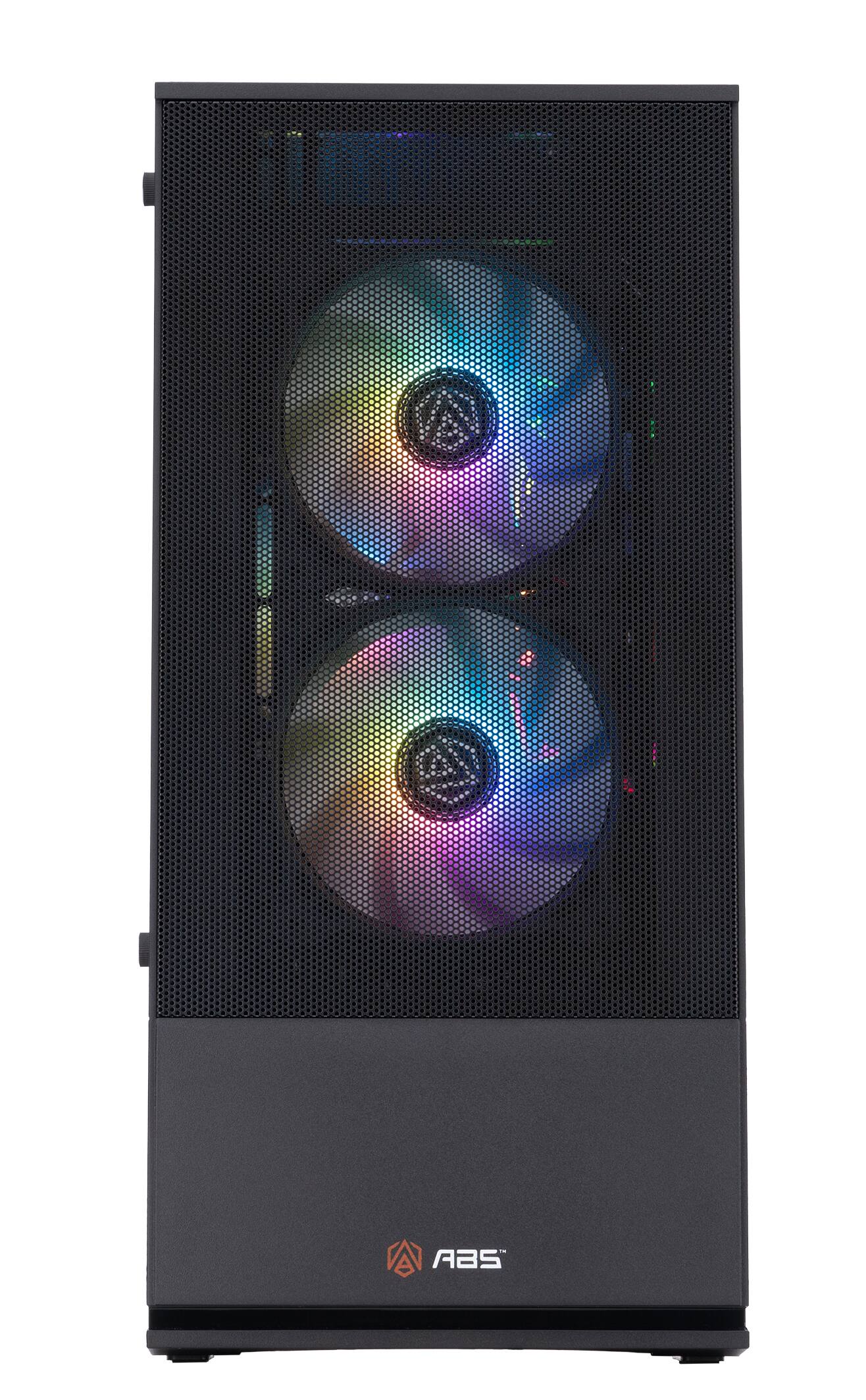 Angle. ADVANCED BATTLESTATIONS - ABS Cyclone Ruby Gaming PC - Windows 11 - AMD Ryzen 7 9700X - GeForce RTX 5060 - DLSS 4 - 32GB DDR5 - 1TB - BLACK.